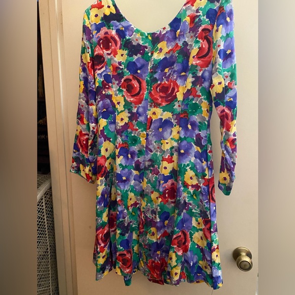 Pat Argenti Collection VTG Silk Dress Size 10 - Picture 9 of 13